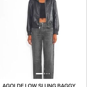 AGOLDE  Pre-loved LOW SLUNG BAGGY BLACK WASH SIZE 27